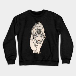 White Tiger Stalking, Love Tigers Crewneck Sweatshirt