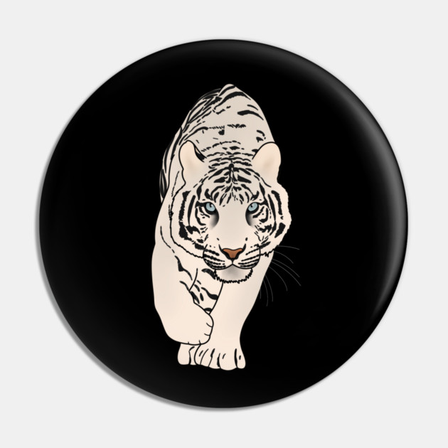 White Tiger Stalking, Love Tigers Pin by logiamerch