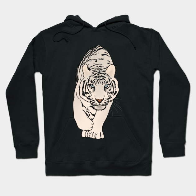 White Tiger Stalking, Love Tigers Hoodie by logiamerch