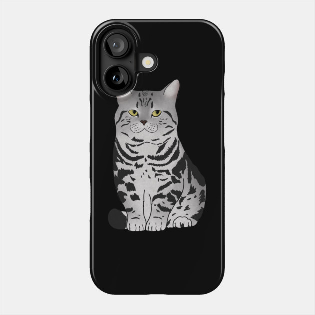 Cute Grey Tiger Cat, Love Cats Phone Case by logiamerch