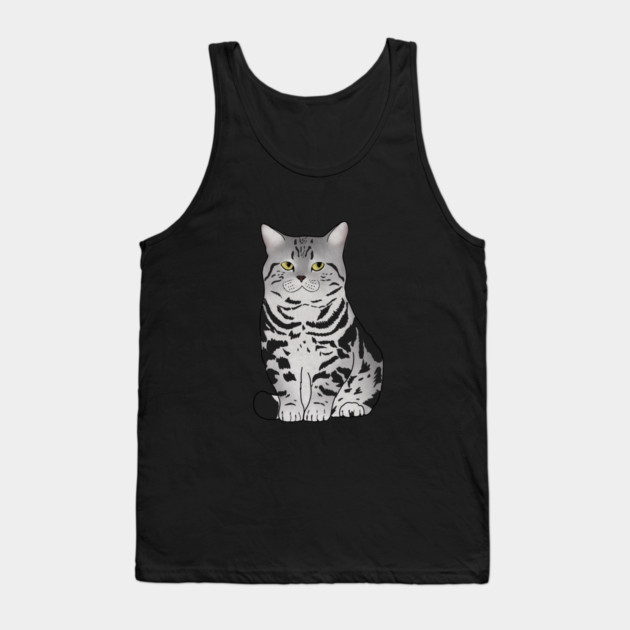 Cute Grey Tiger Cat, Love Cats Tank Top by logiamerch