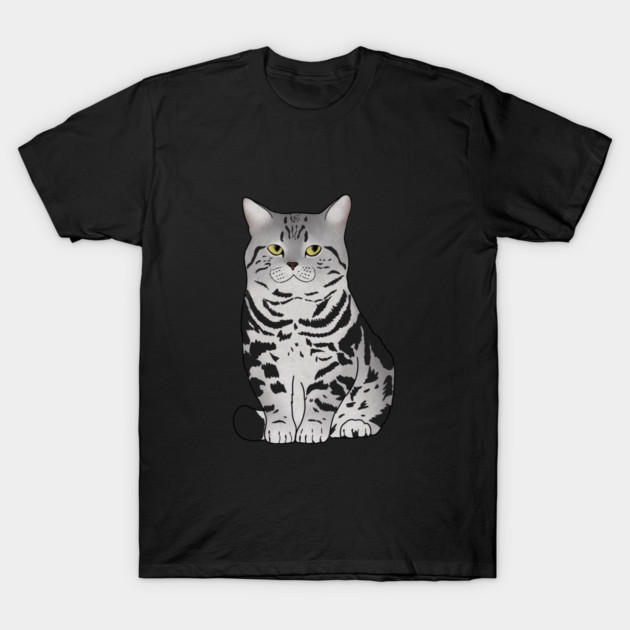 Cute Grey Tiger Cat, Love Cats T-Shirt by logiamerch