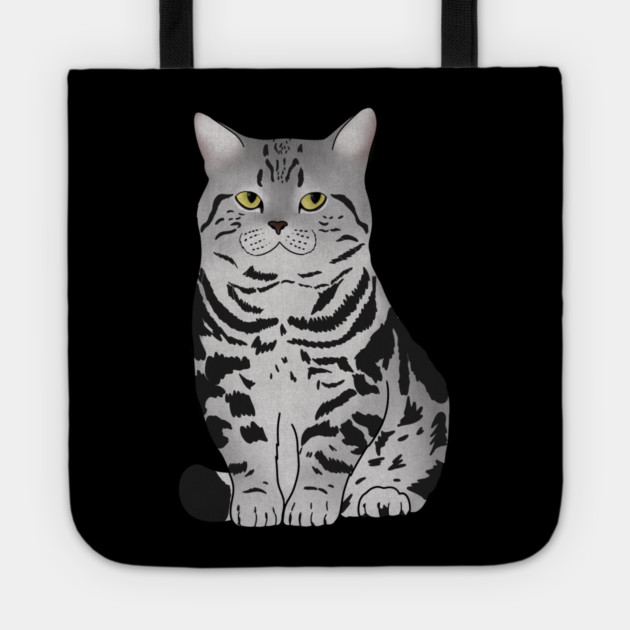 Cute Grey Tiger Cat, Love Cats Tote by logiamerch
