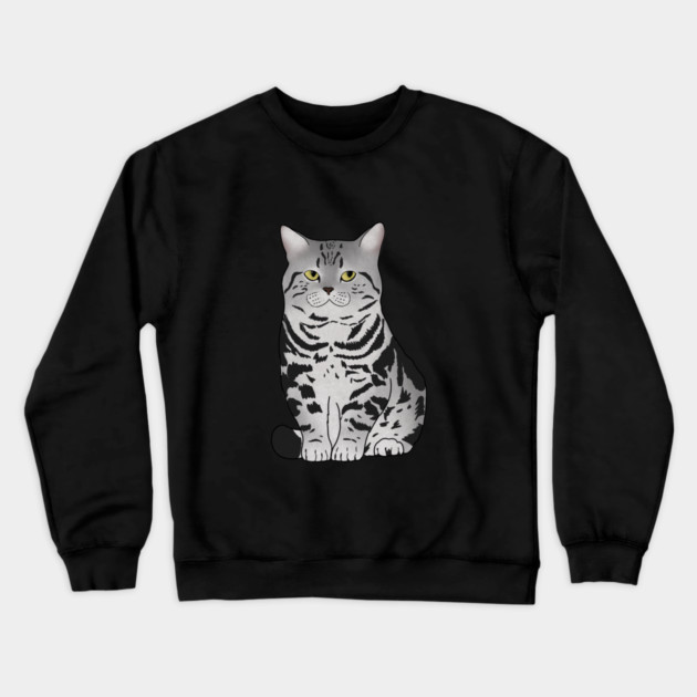 Cute Grey Tiger Cat, Love Cats Crewneck Sweatshirt by logiamerch