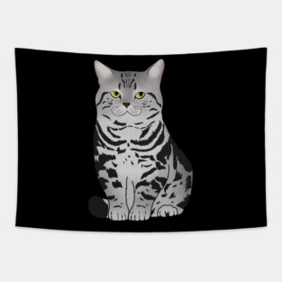 Cute Grey Tiger Cat, Love Cats Tapestry