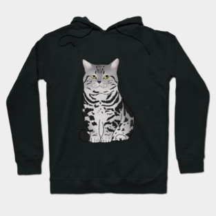 Cute Grey Tiger Cat, Love Cats Hoodie