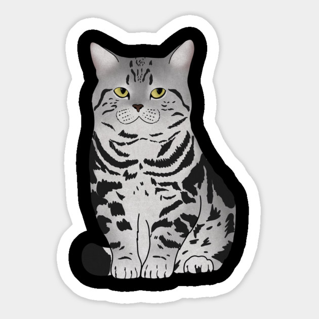 Cute Grey Tiger Cat, Love Cats Magnet by logiamerch