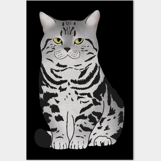 Cute Grey Tiger Cat, Love Cats Wall Art by logiamerch