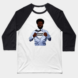 Afro Super Daddy, African Dad Baseball T-Shirt