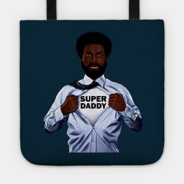 Afro Super Daddy, African Dad Tote by logiamerch