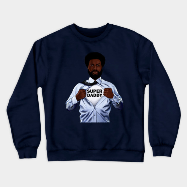 Afro Super Daddy, African Dad Crewneck Sweatshirt by logiamerch