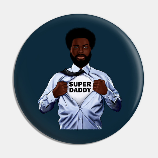 Afro Super Daddy, African Dad Pin by logiamerch