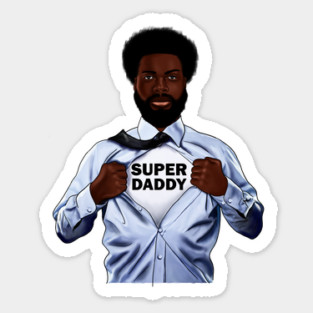 Afro Super Daddy, African Dad Sticker
