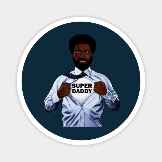 Afro Super Daddy, African Dad Magnet by logiamerch