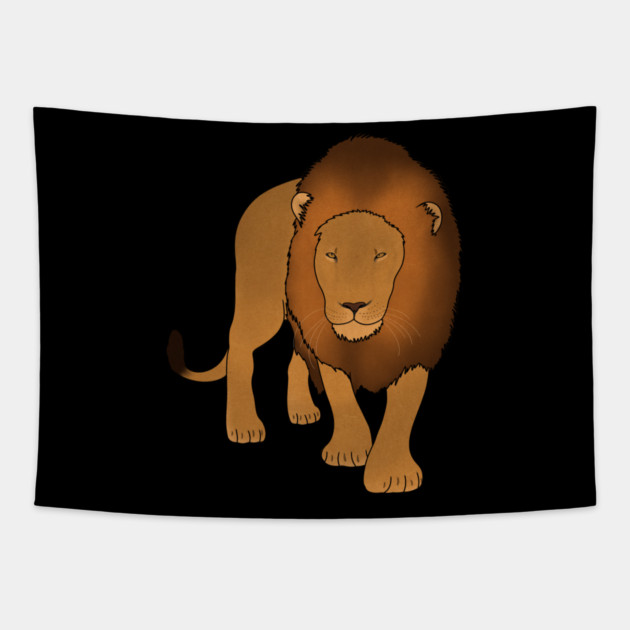 Lion Stalking, Big Cat, Love Lions Tapestry by logiamerch