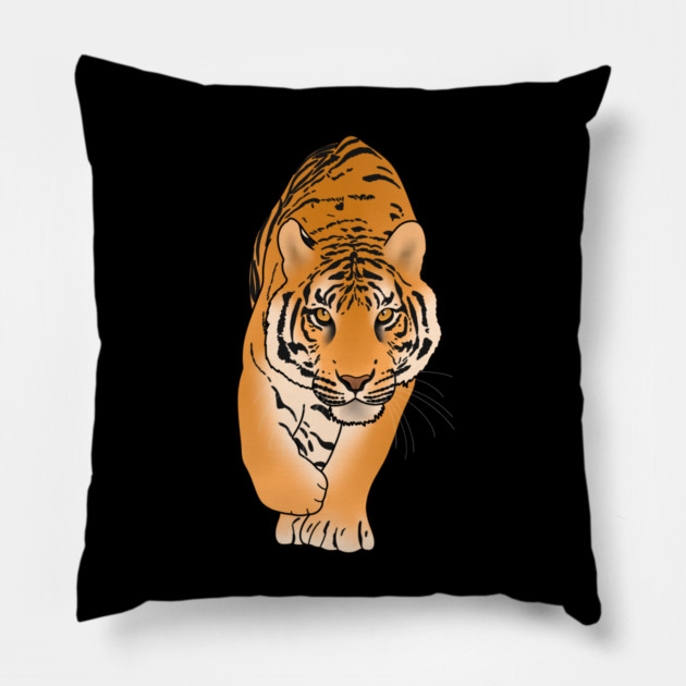 Tiger Stalking, Big Cat, Love Tigers Pillow by logiamerch