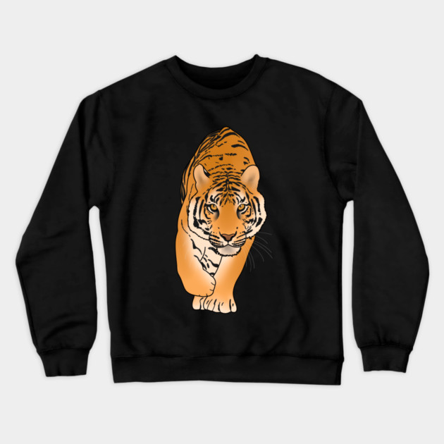 Tiger Stalking, Big Cat, Love Tigers Crewneck Sweatshirt by logiamerch