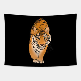 Tiger Stalking, Big Cat, Love Tigers Tapestry