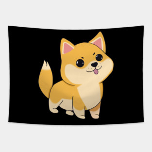 Kawaii Shiba Inu Dog, Love Shiba Inus Tapestry