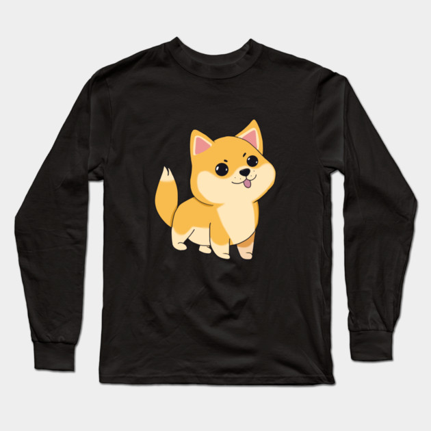 Kawaii Shiba Inu Dog, Love Shiba Inus Long Sleeve T-Shirt by logiamerch