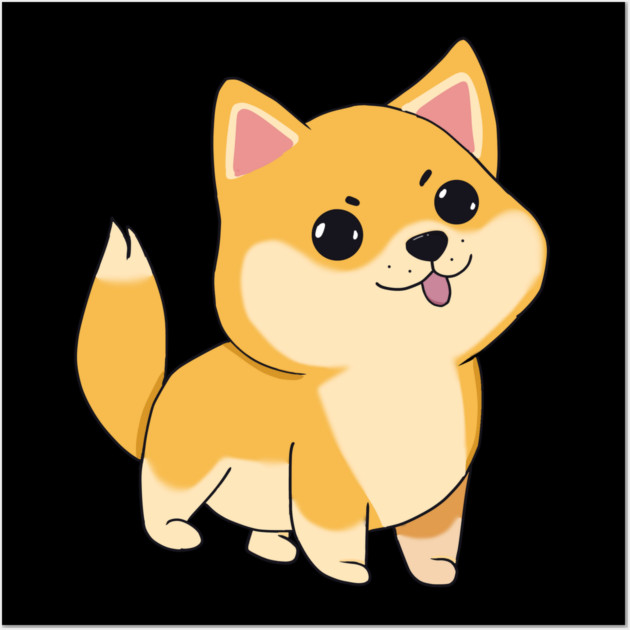 Kawaii Shiba Inu Dog, Love Shiba Inus Wall Art by logiamerch