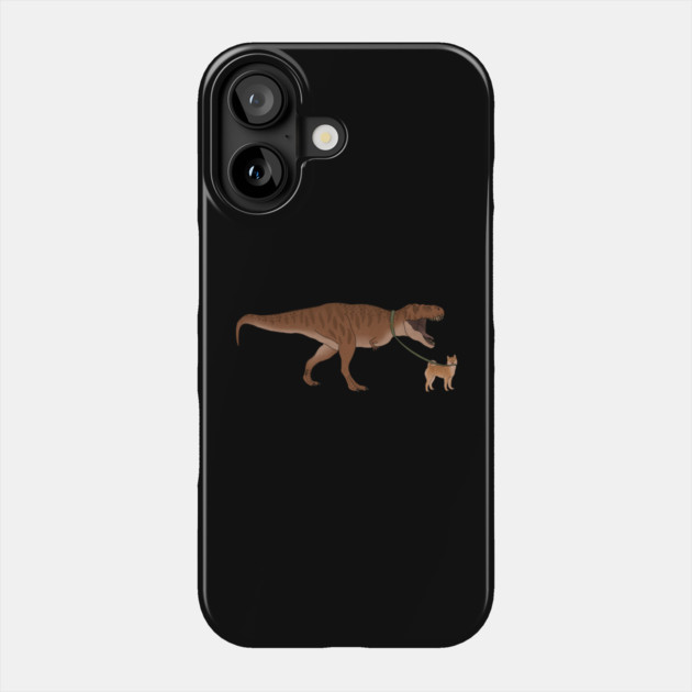 Funny Shiba Inu Dog walking T Rex Dinosaur Phone Case by logiamerch