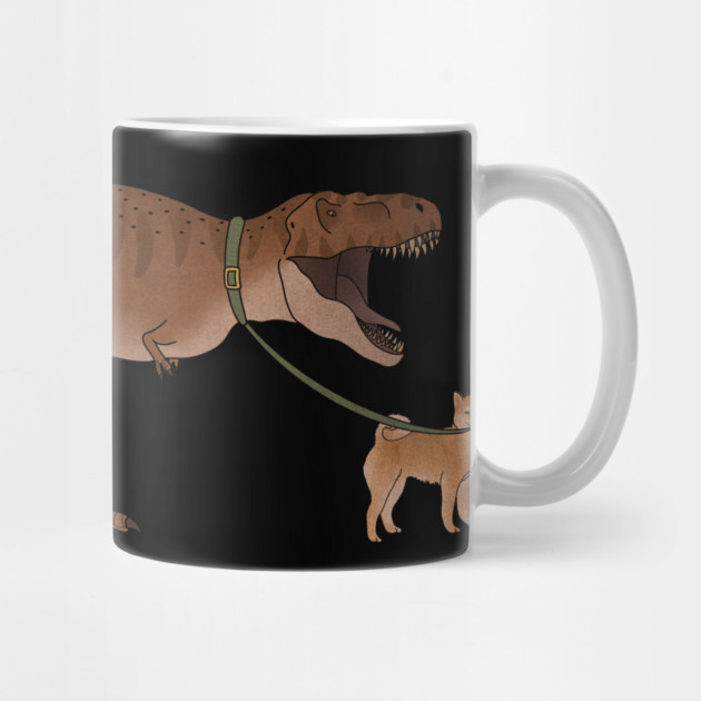 Funny Shiba Inu Dog walking T Rex Dinosaur by logiamerch