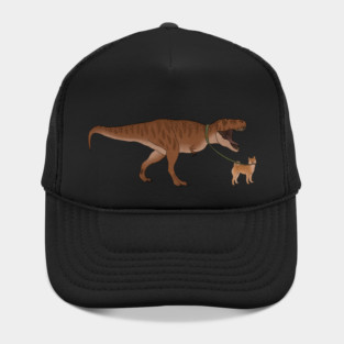Funny Shiba Inu Dog walking T Rex Dinosaur Hat