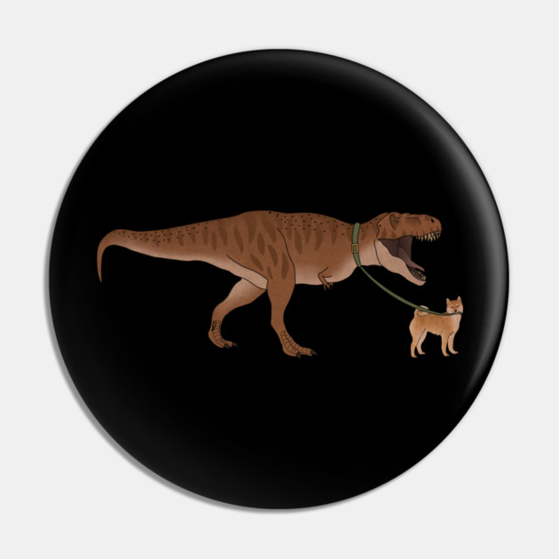 Funny Shiba Inu Dog walking T Rex Dinosaur Pin by logiamerch