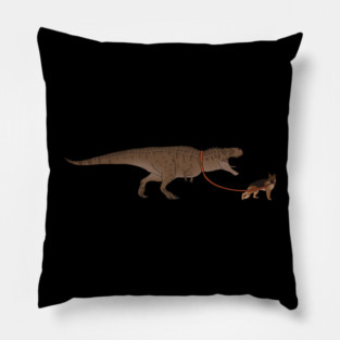 Funny German Shepherd walking T Rex Dinosaur Pillow