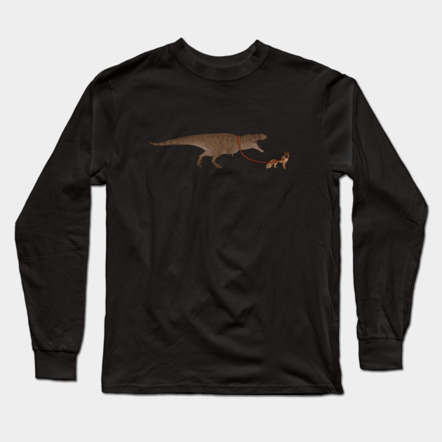 Funny German Shepherd walking T Rex Dinosaur Long Sleeve T-Shirt by logiamerch