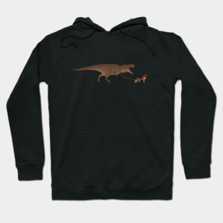 Funny German Shepherd walking T Rex Dinosaur Hoodie