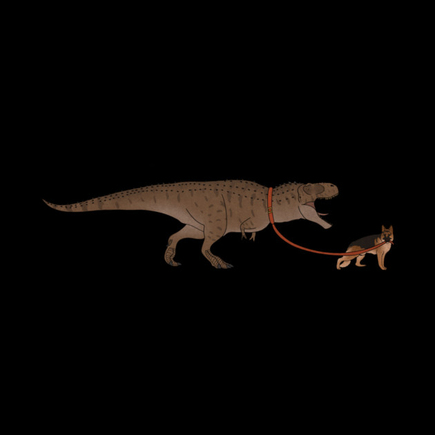 Funny German Shepherd walking T Rex Dinosaur by logiamerch