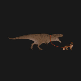 Funny German Shepherd walking T Rex Dinosaur T-Shirt