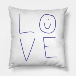 Love with a Smiley Face Pillow