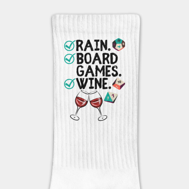 Rain. Boardgames. Wine. Check off List for Game Fans by Joaddo