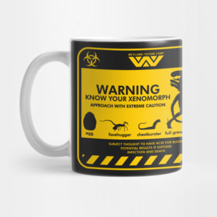 Warning Know Your Xenomorph from the 1979 movie Alien Mug