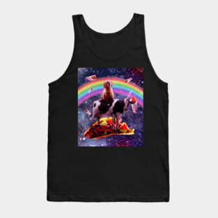 Space Dog Riding Cow Unicorn - Taco & Burrito Tank Top