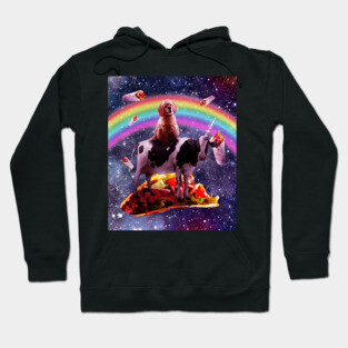 Space Dog Riding Cow Unicorn - Taco & Burrito Hoodie