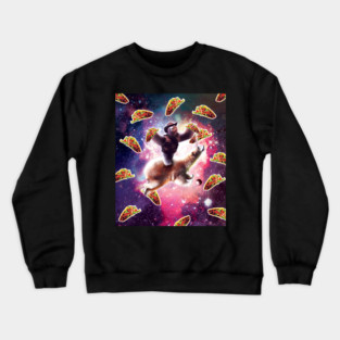 Cowboy Space Sloth On Polar Bear Unicorn - Taco Crewneck Sweatshirt