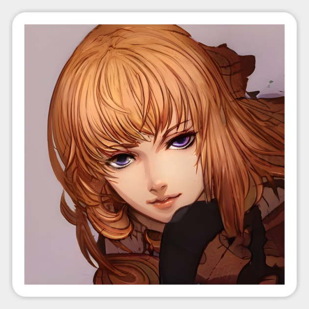 anime girl brown hair Magnet by animegirlnft