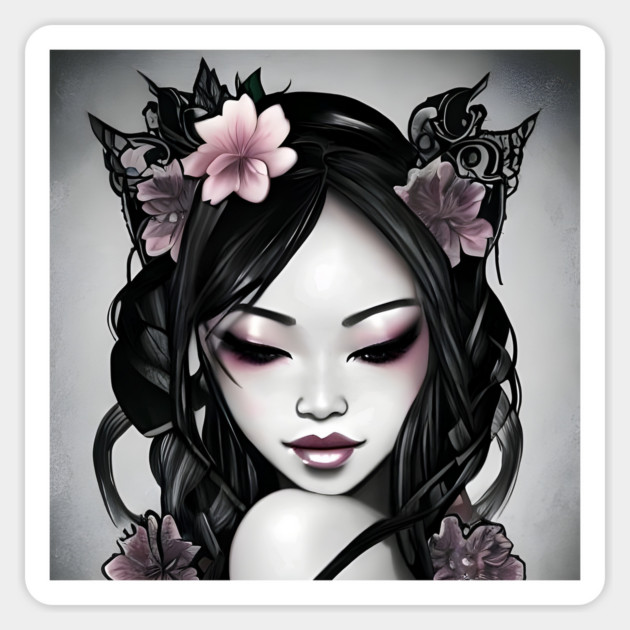 style tatto girl Magnet by animegirlnft