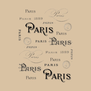 Paris Souvenir Antique Vintage France French Eiffel Tower Rue de Rivoli Seine T-Shirt