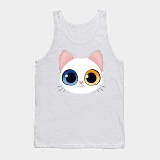 Cute White Kitten Tank Top
