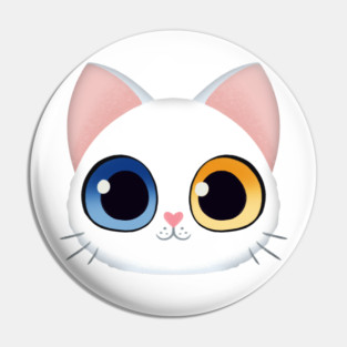 Cute White Kitten Pin