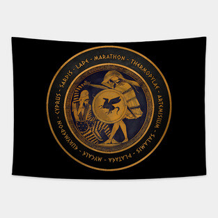 The Persian Wars - Ancient Greco-Persian Wars Ancient History Symbol Tapestry