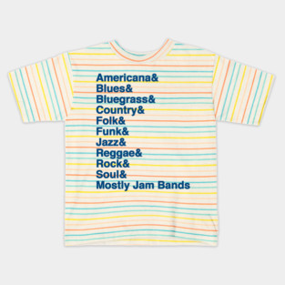 The Sound Podcast - Genre List (BLUE LETTERS) Kids T-Shirt