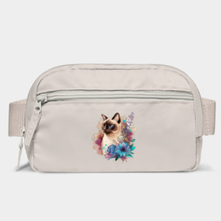 Siamese Cat Floral Bag