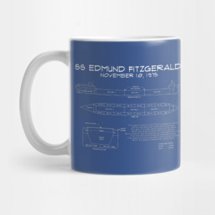 SS Edmund Fitzgerald Blueprint Mug