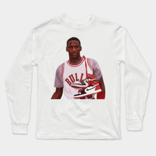 Michael Jordan of the Chicago Bulls Long Sleeve T-Shirt